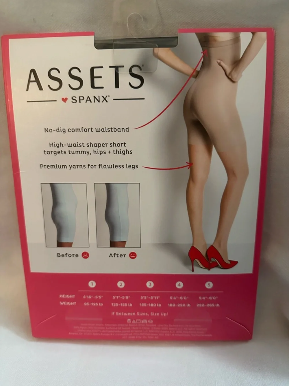 Assets Spanx High Waist Shaping Sheers Pantyhose Size 5 Black NIP